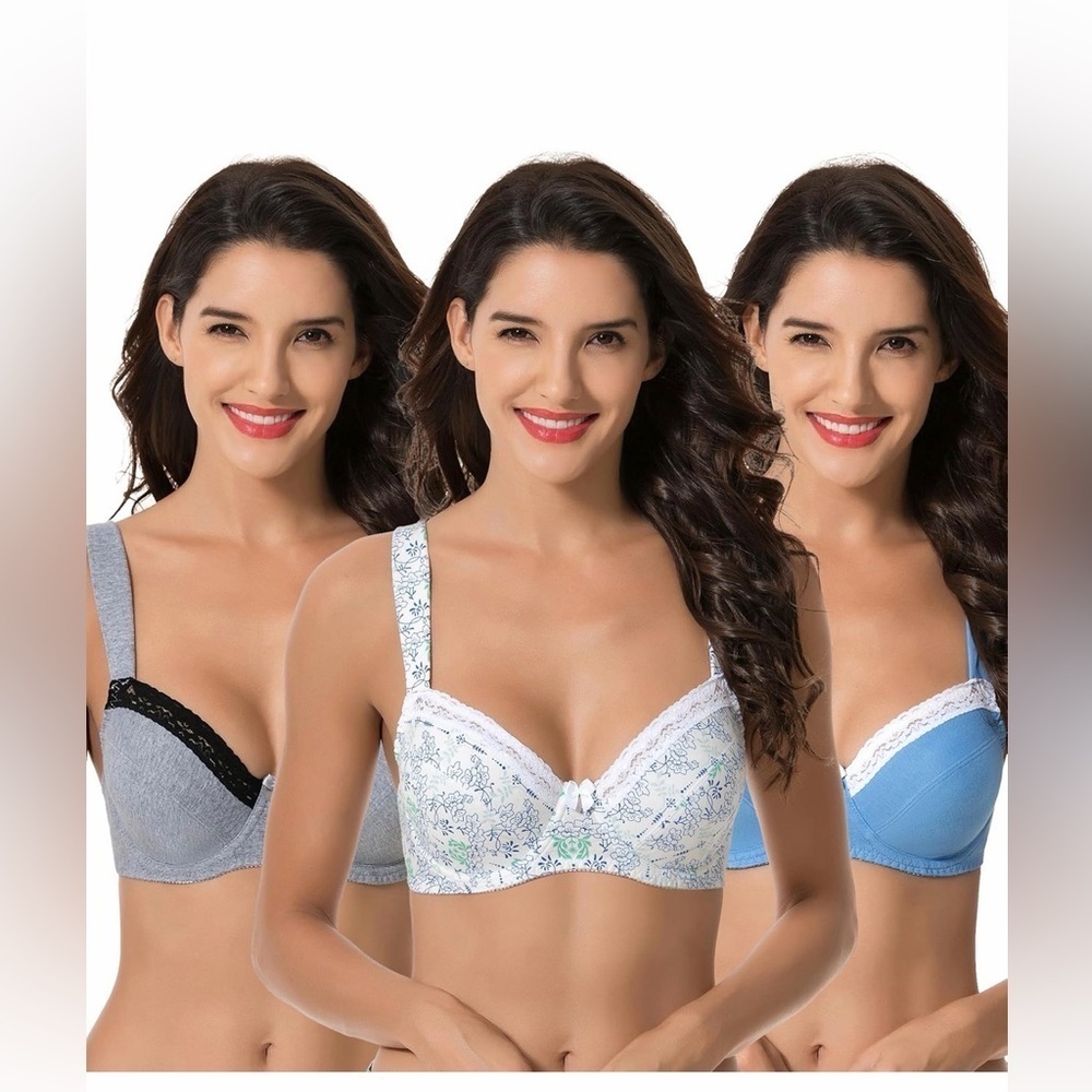 🆕Women's Plus Size Unlined Balconette Cotton 3 Pack